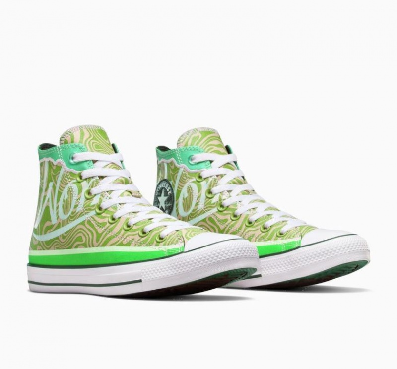 Green Converse X Wonka Chuck Taylor All Star Swirl Women's High Tops | NZ PRVNB1265