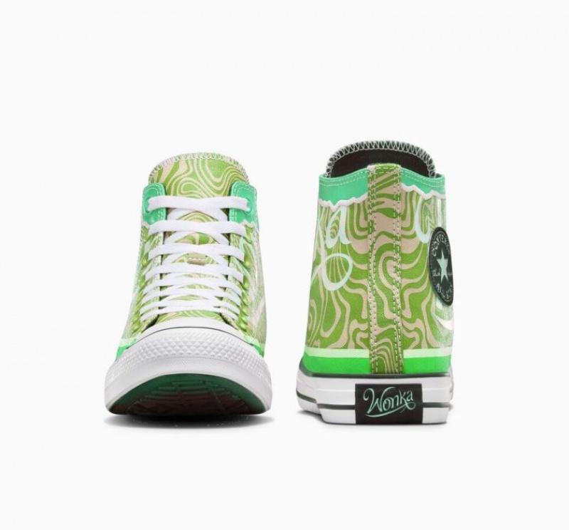 Green Converse X Wonka Chuck Taylor All Star Swirl Women's High Tops | NZ PRVNB1265