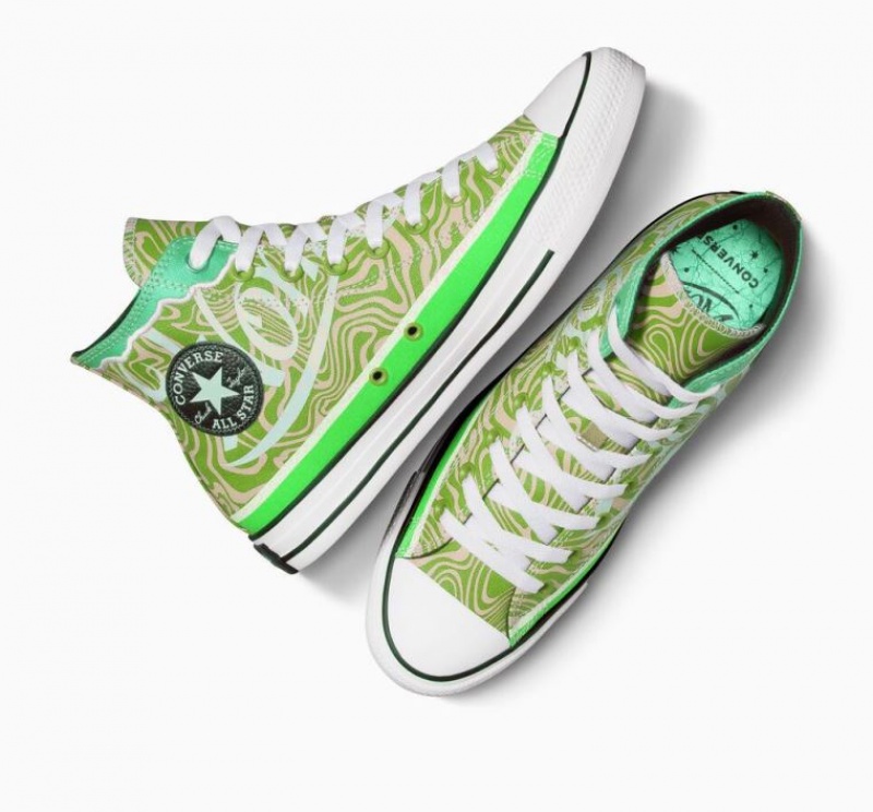 Green Converse X Wonka Chuck Taylor All Star Swirl Women's High Tops | NZ PRVNB1265