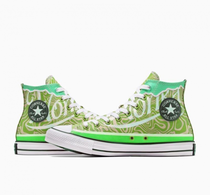 Green Converse X Wonka Chuck Taylor All Star Swirl Women's High Tops | NZ PRVNB1265