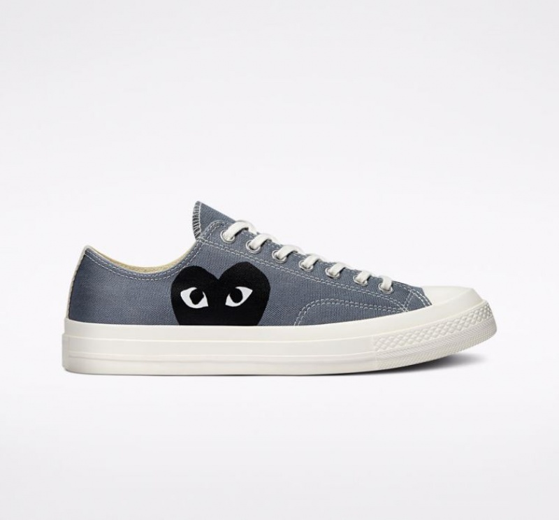 Grey Converse X Comme Des Garçons Play Chuck 70 Men\'s Low Tops | NZ IUSCF0967