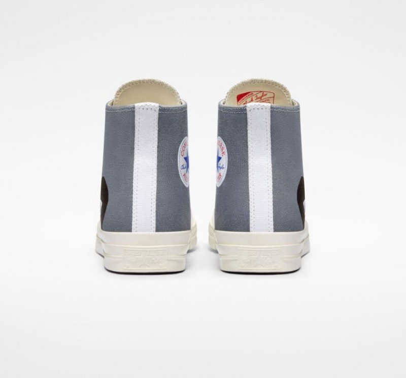 Grey Converse X Comme Des Garçons Play Chuck 70 Women's High Tops | NZ LETOY9043