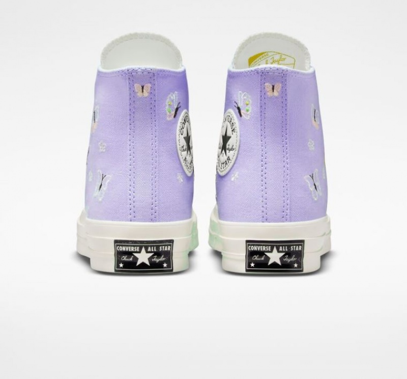 Lavender Converse Chuck 70 Butterfly Wings Women's High Tops | NZ WQDGT0539