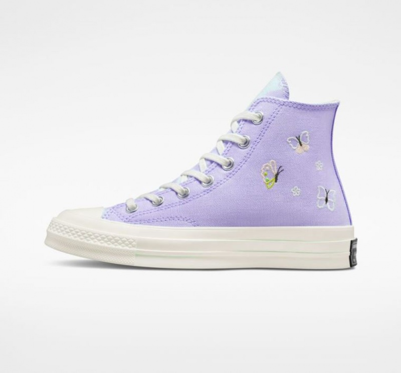 Lavender Converse Chuck 70 Butterfly Wings Women's High Tops | NZ WQDGT0539