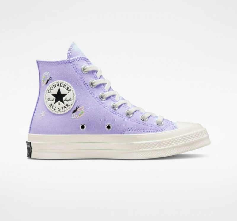 Lavender Converse Chuck 70 Butterfly Wings Women\'s High Tops | NZ WQDGT0539