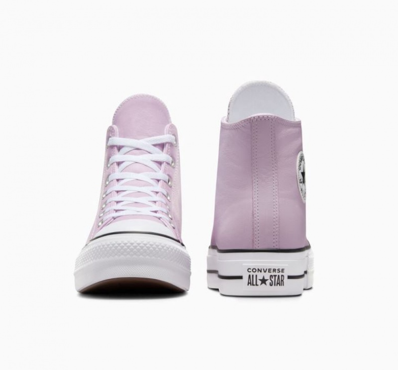 Lavender Converse Chuck Taylor All Star Lift Platform Surplus Leather Men's High Tops | NZ XOPCG9306