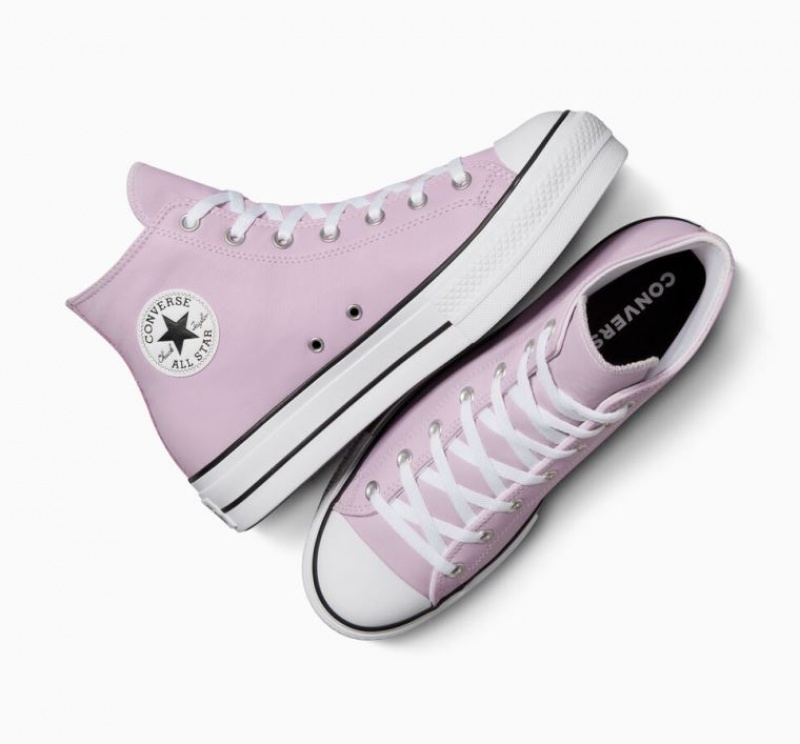 Lavender Converse Chuck Taylor All Star Lift Platform Surplus Leather Men's High Tops | NZ XOPCG9306