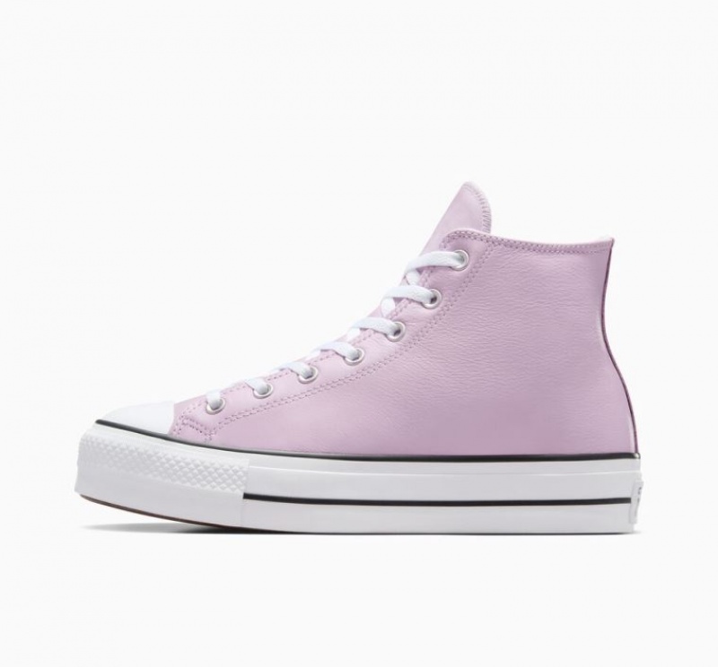 Lavender Converse Chuck Taylor All Star Lift Platform Surplus Leather Men's High Tops | NZ XOPCG9306