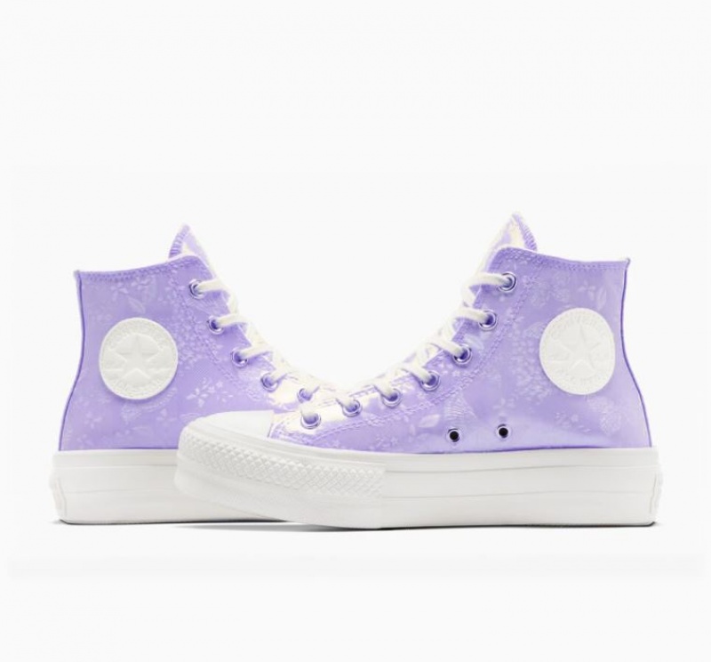 Lavender Converse Chuck Taylor All Star Lift Golden Butterfly Women's Platform Sneakers | NZ ARWJL6529