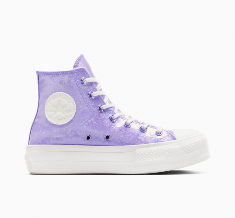 Lavender Converse Chuck Taylor All Star Lift Golden Butterfly Women\'s Platform Sneakers | NZ ARWJL6529