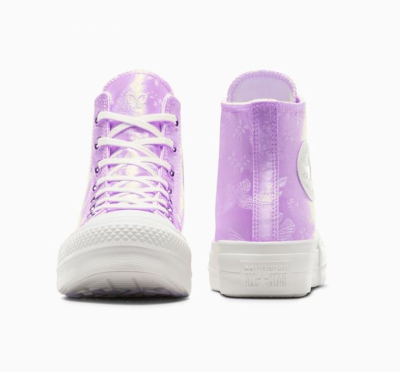 Lavender Converse Chuck Taylor All Star Lift Golden Butterfly Women's Platform Sneakers | NZ JYWUV6827