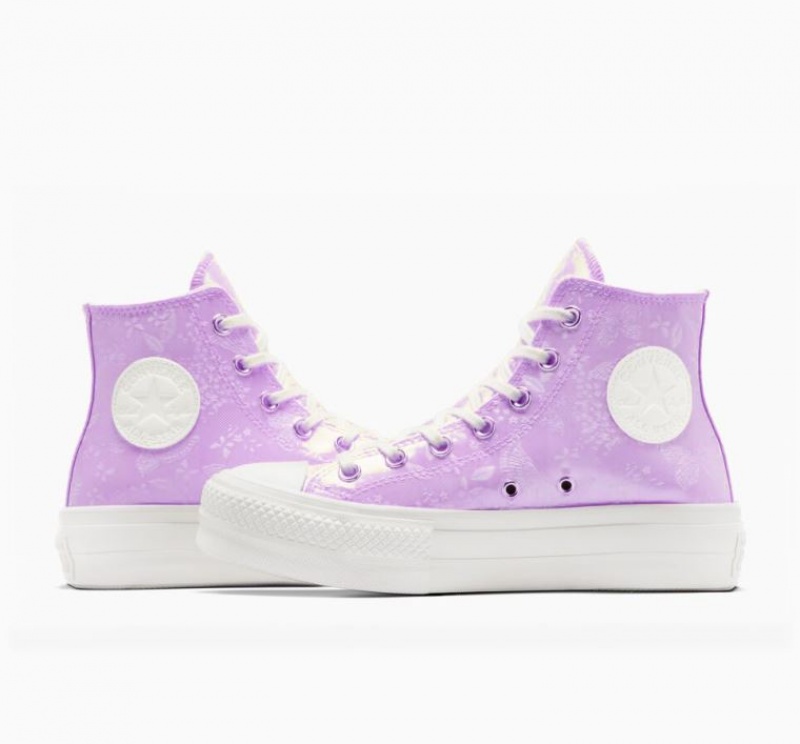 Lavender Converse Chuck Taylor All Star Lift Golden Butterfly Women's Platform Sneakers | NZ JYWUV6827