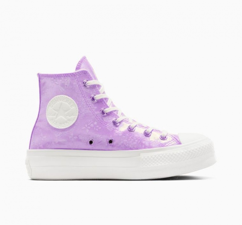 Lavender Converse Chuck Taylor All Star Lift Golden Butterfly Women\'s Platform Sneakers | NZ JYWUV6827