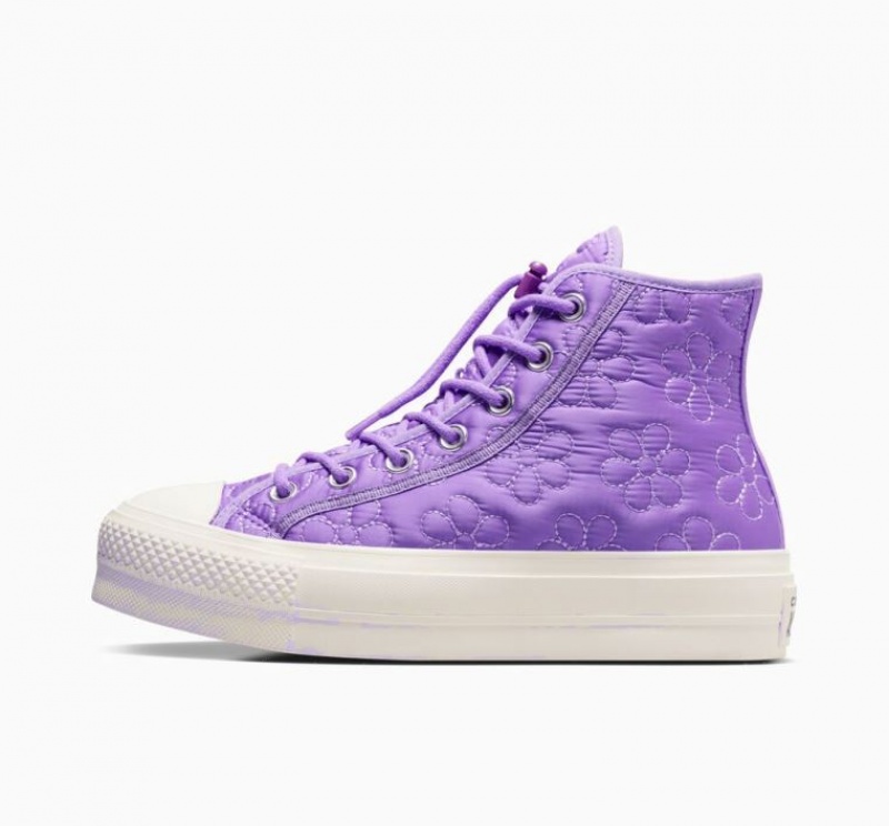 Lavender Converse Chuck Taylor All Star Lift Quilted Women's Platform Sneakers | NZ JMXUL3468