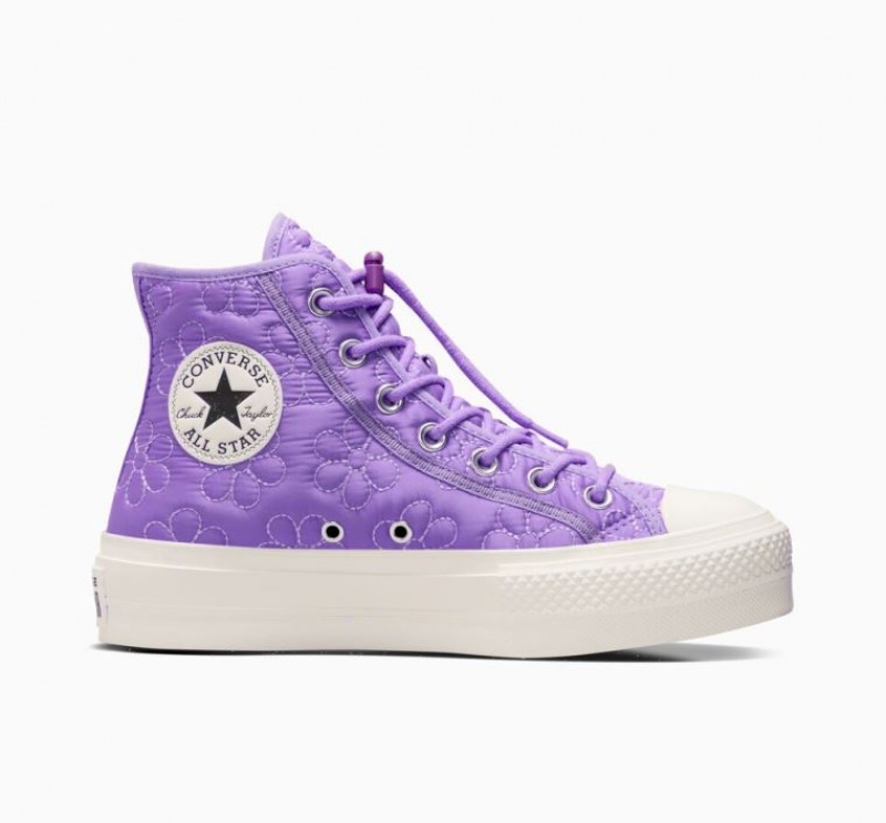 Lavender Converse Chuck Taylor All Star Lift Quilted Women\'s Platform Sneakers | NZ JMXUL3468