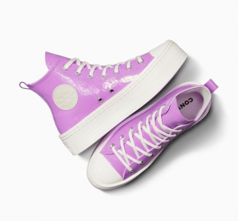 Lavender Converse Chuck Taylor All Star Modern Lift Embossed Women's Platform Sneakers | NZ GDCUX5439