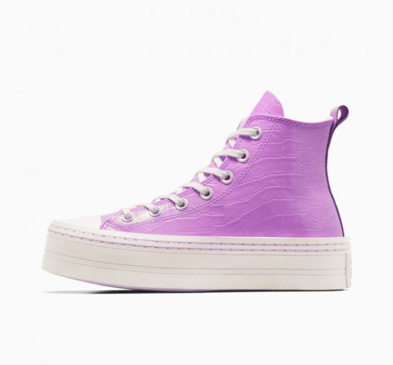 Lavender Converse Chuck Taylor All Star Modern Lift Embossed Women's Platform Sneakers | NZ GDCUX5439