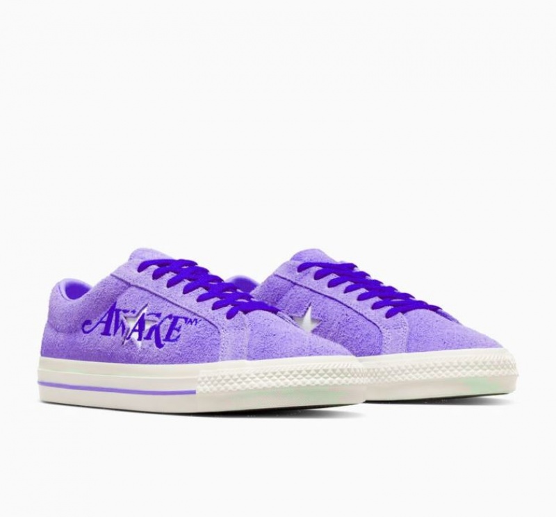 Lavender Converse X Awake NY One Star Pro Men's Low Tops | NZ FYSEO6905