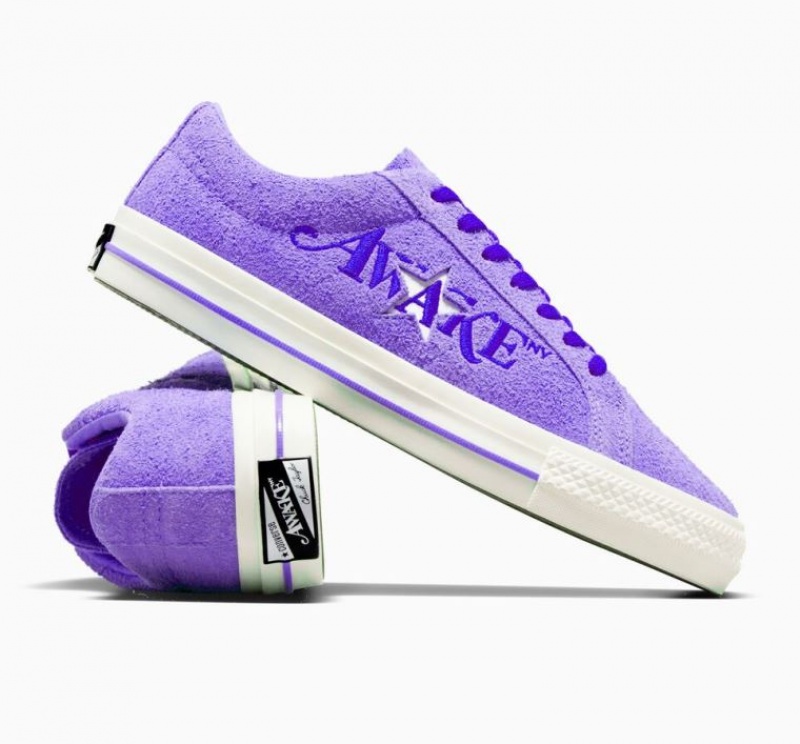 Lavender Converse X Awake NY One Star Pro Men's Low Tops | NZ FYSEO6905