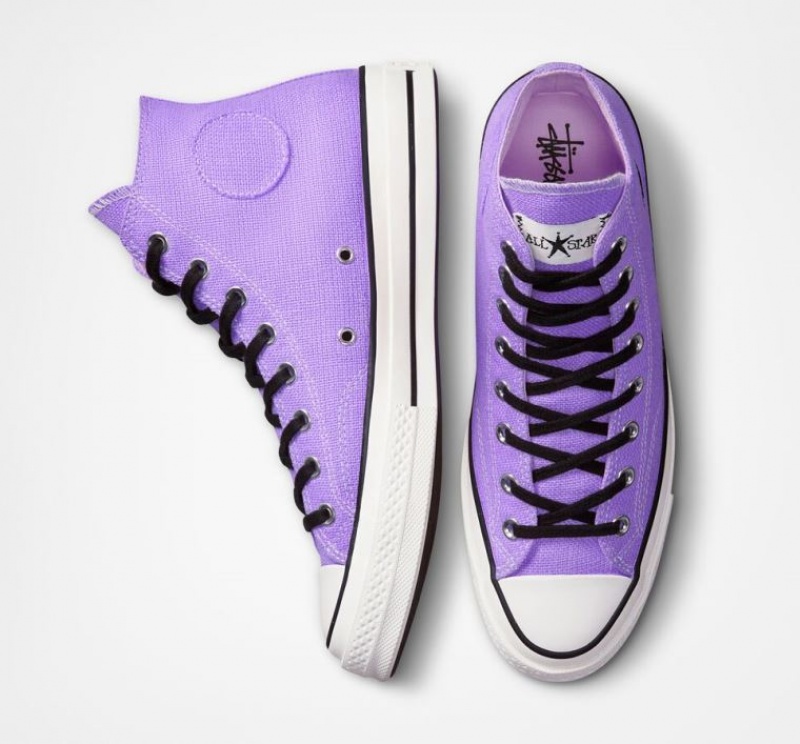 Lavender Converse X Stüssy Surfman Chuck 70 Men's High Tops | NZ QMUKW2385