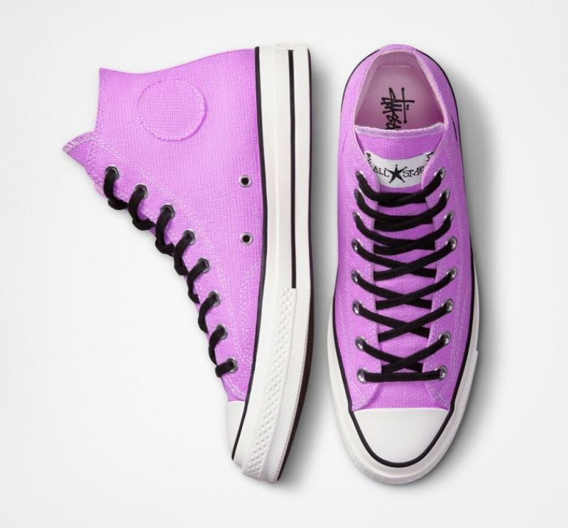 Lavender Converse X Stüssy Surfman Chuck 70 Women's High Tops | NZ MQTOS6417