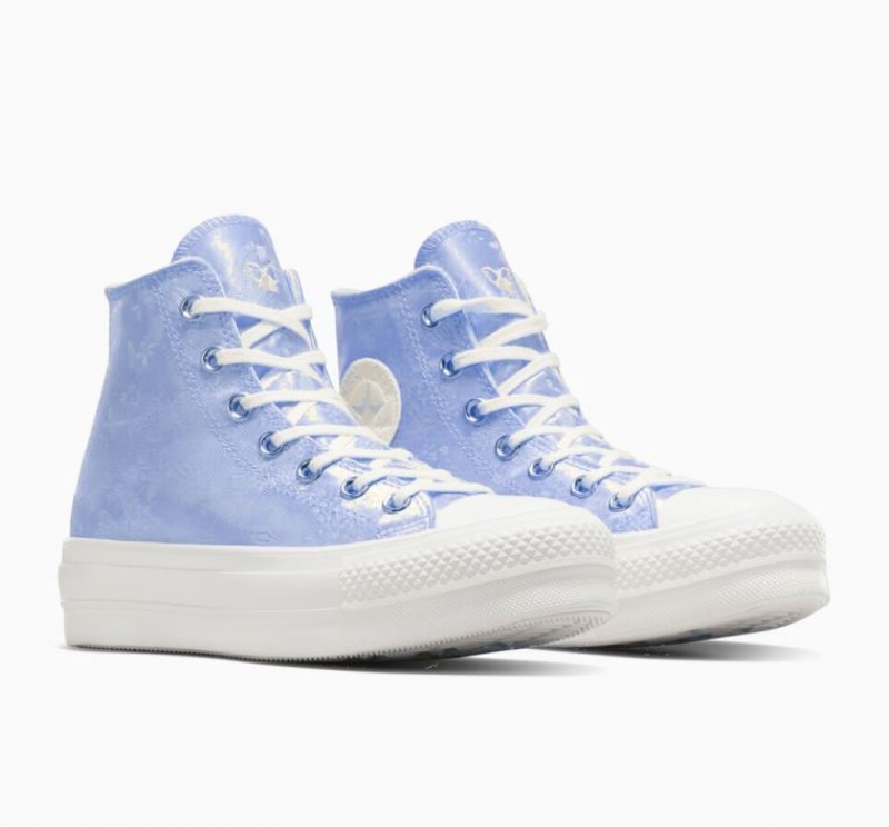 Light Blue Converse Chuck Taylor All Star Lift Golden Butterfly Women's Platform Sneakers | NZ BPWSF3476