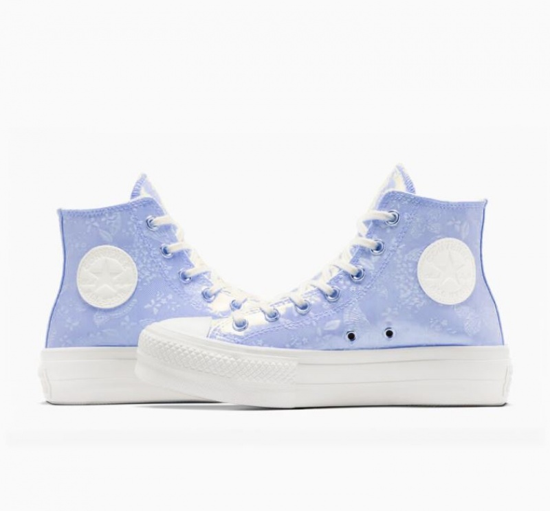 Light Blue Converse Chuck Taylor All Star Lift Golden Butterfly Women's Platform Sneakers | NZ BPWSF3476