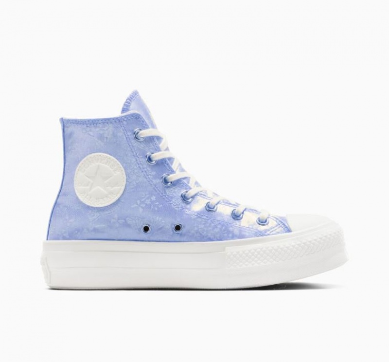 Light Blue Converse Chuck Taylor All Star Lift Golden Butterfly Women\'s Platform Sneakers | NZ BPWSF3476