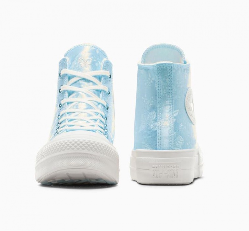 Light Blue Converse Chuck Taylor All Star Lift Golden Butterfly Women's Platform Sneakers | NZ KGVMD4612