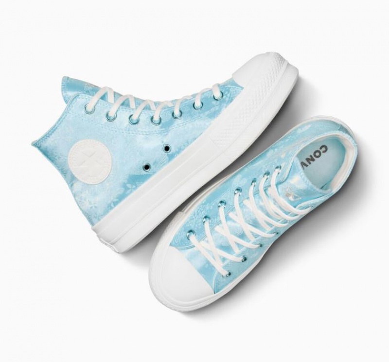 Light Blue Converse Chuck Taylor All Star Lift Golden Butterfly Women's Platform Sneakers | NZ KGVMD4612