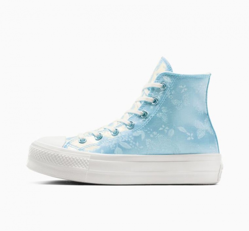 Light Blue Converse Chuck Taylor All Star Lift Golden Butterfly Women's Platform Sneakers | NZ KGVMD4612