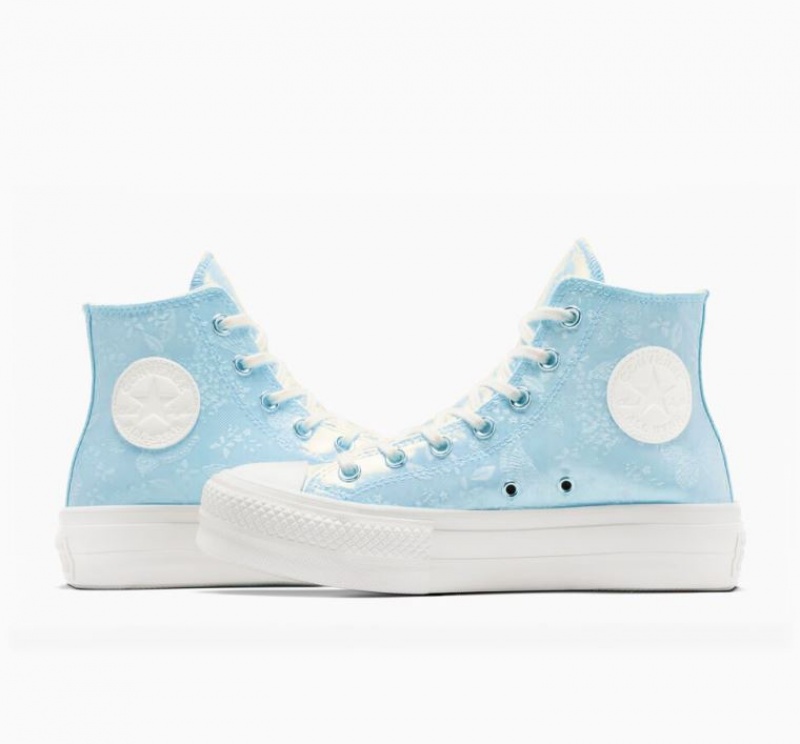 Light Blue Converse Chuck Taylor All Star Lift Golden Butterfly Women's Platform Sneakers | NZ KGVMD4612