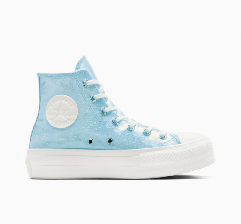 Light Blue Converse Chuck Taylor All Star Lift Golden Butterfly Women\'s Platform Sneakers | NZ KGVMD4612