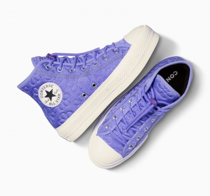 Light Blue Converse Chuck Taylor All Star Lift Quilted Women's Platform Sneakers | NZ WVIZN8945