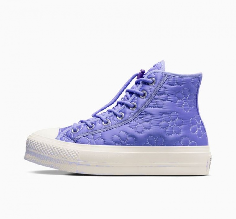 Light Blue Converse Chuck Taylor All Star Lift Quilted Women's Platform Sneakers | NZ WVIZN8945