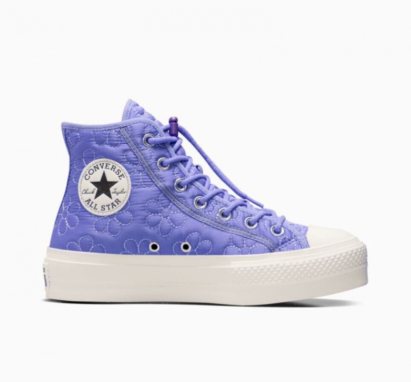 Light Blue Converse Chuck Taylor All Star Lift Quilted Women\'s Platform Sneakers | NZ WVIZN8945