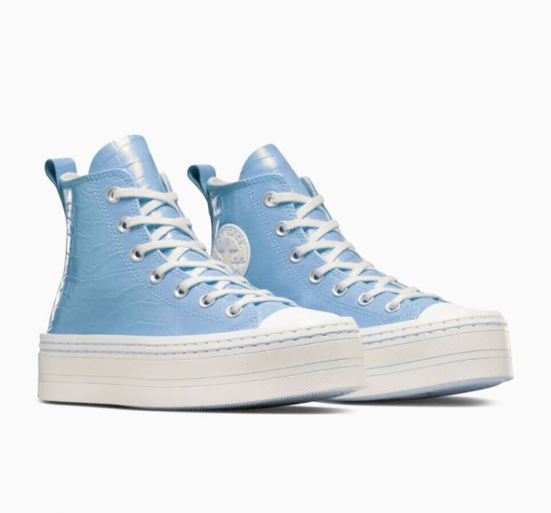 Light Blue Converse Chuck Taylor All Star Modern Lift Embossed Women's Platform Sneakers | NZ BJSXC0172