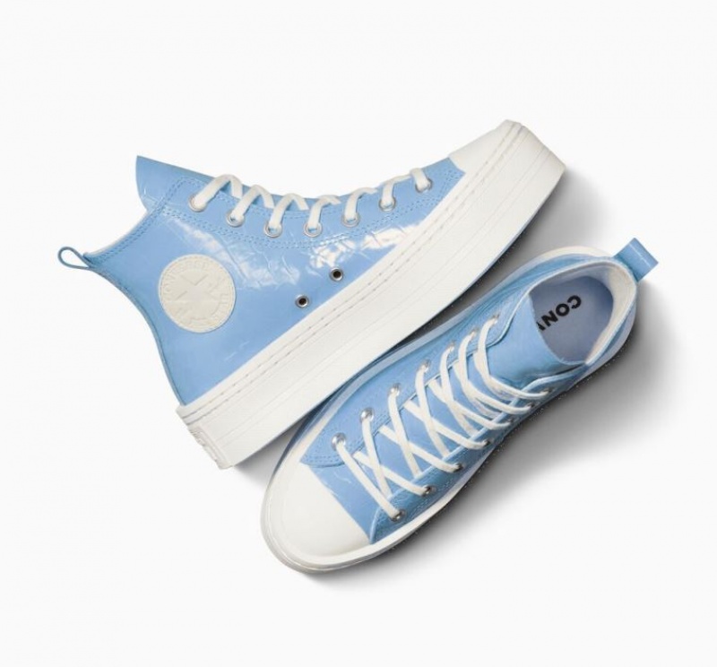 Light Blue Converse Chuck Taylor All Star Modern Lift Embossed Women's Platform Sneakers | NZ BJSXC0172