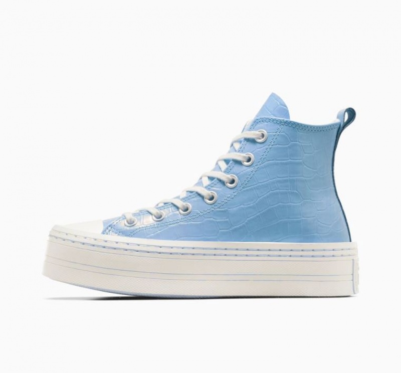 Light Blue Converse Chuck Taylor All Star Modern Lift Embossed Women's Platform Sneakers | NZ BJSXC0172