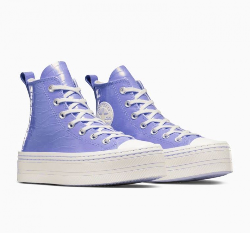 Light Blue Converse Chuck Taylor All Star Modern Lift Embossed Women's Platform Sneakers | NZ VDGBY1073