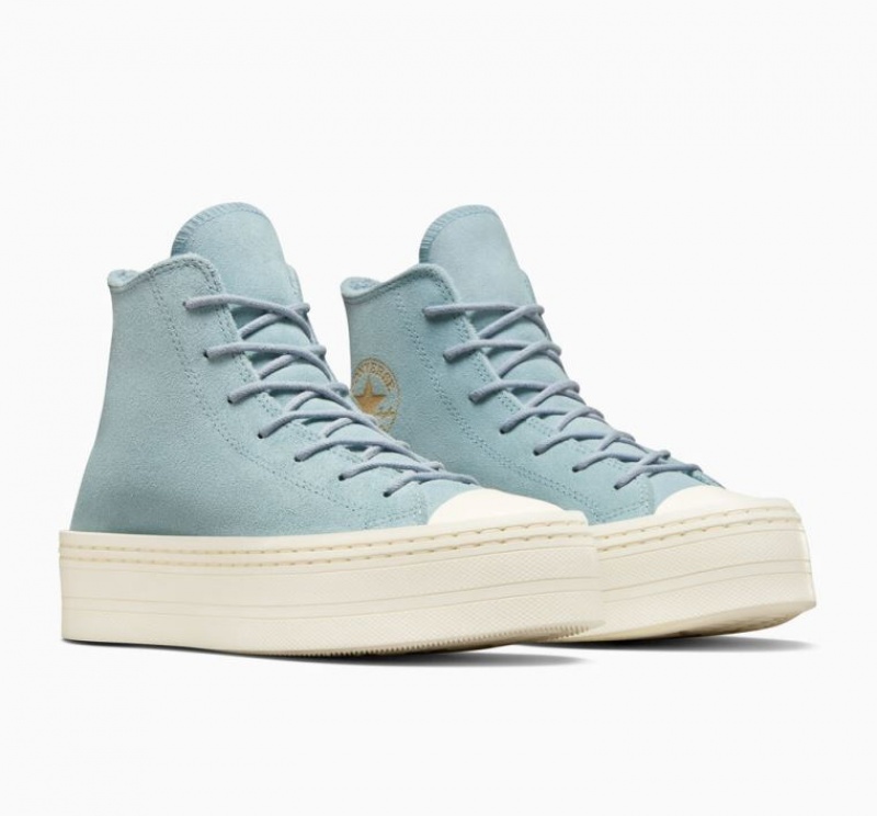 Light Blue Converse Chuck Taylor All Star Modern Lift Suede Women's Platform Sneakers | NZ GZJUQ9402