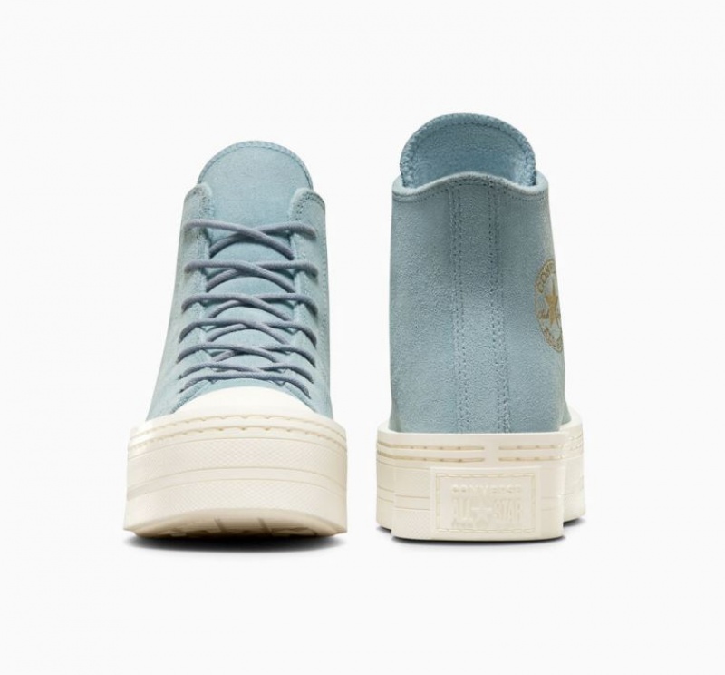 Light Blue Converse Chuck Taylor All Star Modern Lift Suede Women's Platform Sneakers | NZ GZJUQ9402