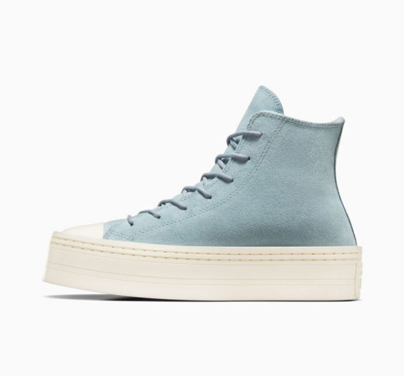 Light Blue Converse Chuck Taylor All Star Modern Lift Suede Women's Platform Sneakers | NZ GZJUQ9402