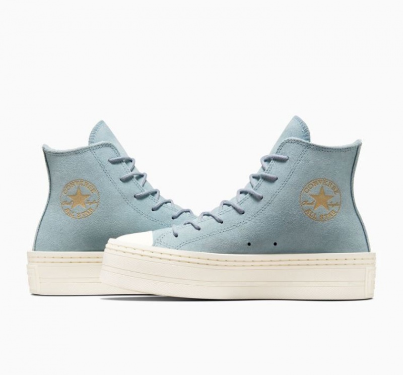 Light Blue Converse Chuck Taylor All Star Modern Lift Suede Women's Platform Sneakers | NZ GZJUQ9402