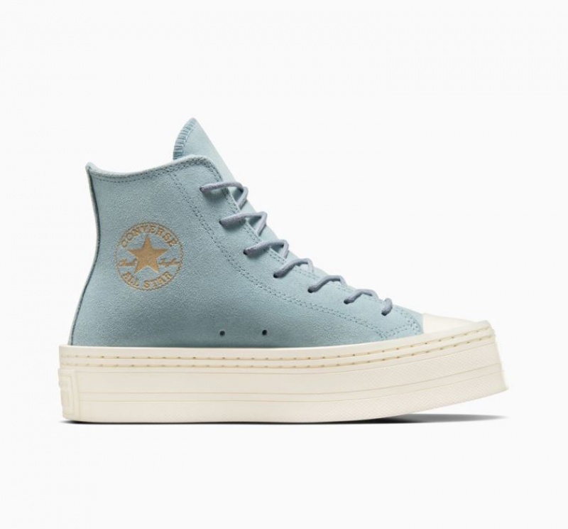 Light Blue Converse Chuck Taylor All Star Modern Lift Suede Women\'s Platform Sneakers | NZ GZJUQ9402