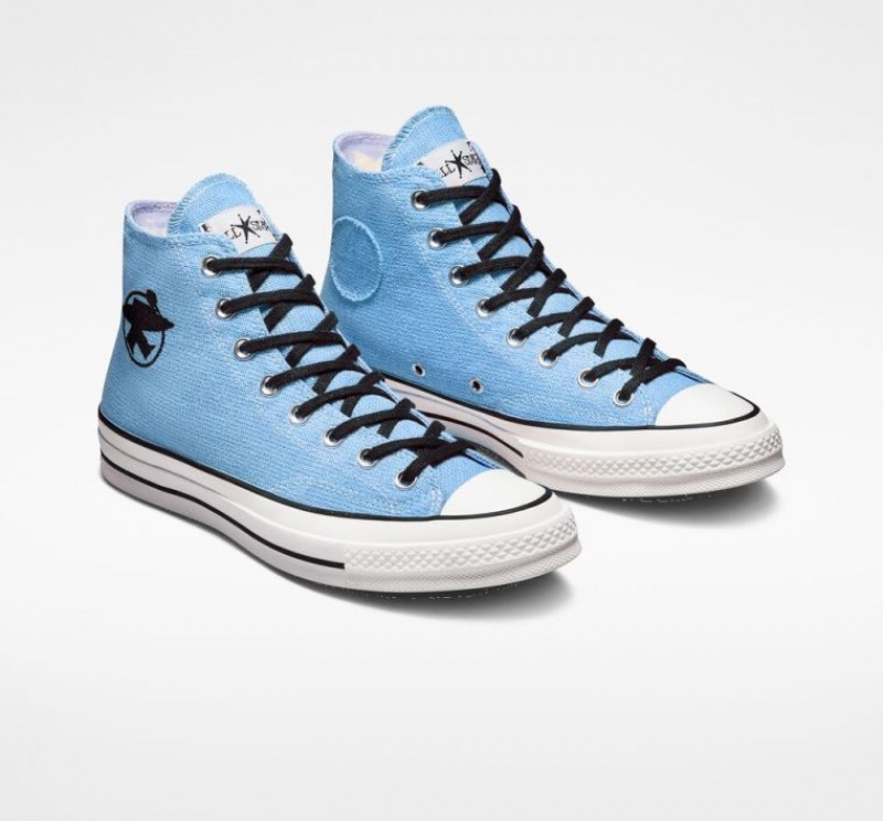 Light Blue Converse X Stüssy Surfman Chuck 70 Men's High Tops | NZ NKYTU9605