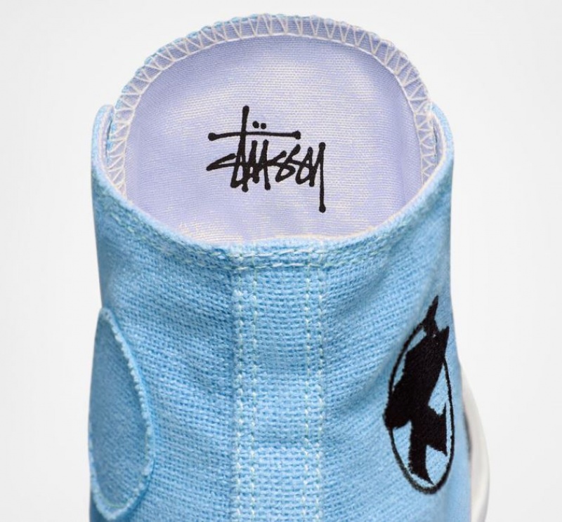 Light Blue Converse X Stüssy Surfman Chuck 70 Men's High Tops | NZ NKYTU9605