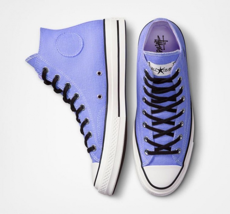 Light Blue Converse X Stüssy Surfman Chuck 70 Men's High Tops | NZ RDZLN7296