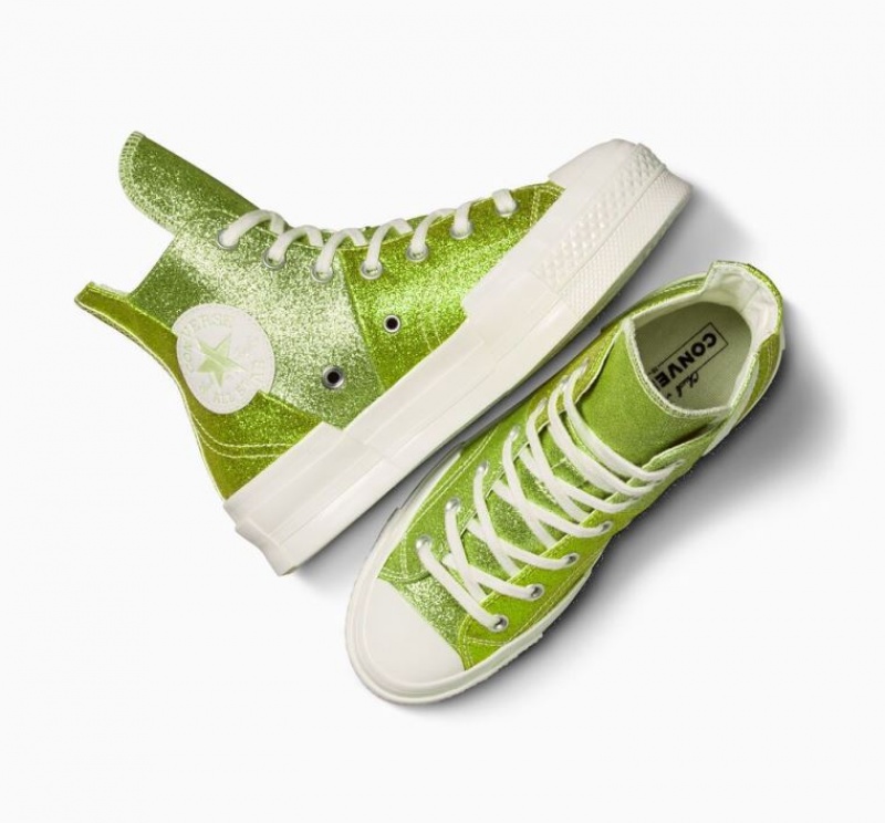 Light Green Converse Chuck 70 Plus Glitter Women's High Tops | NZ RYUGZ8093