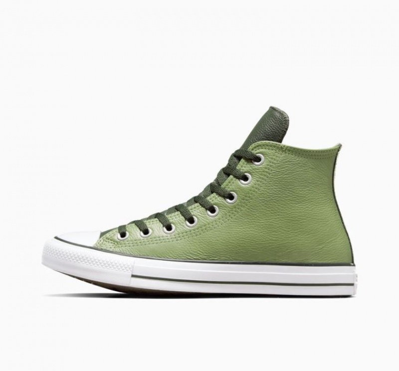 Light Green Converse Chuck Taylor All Star Leather Men's High Tops | NZ AWYKH7682